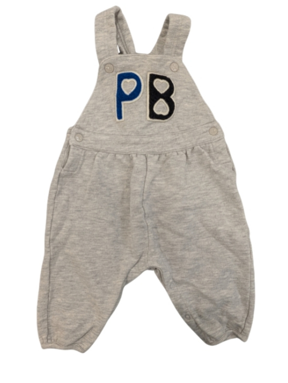 Petit Bateau Light Gray Baby Overalls